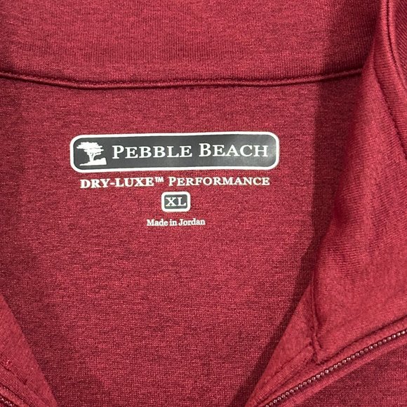 Pebble Beach Performance Quarter Zip Pullover - Red - Picture 2 of 3